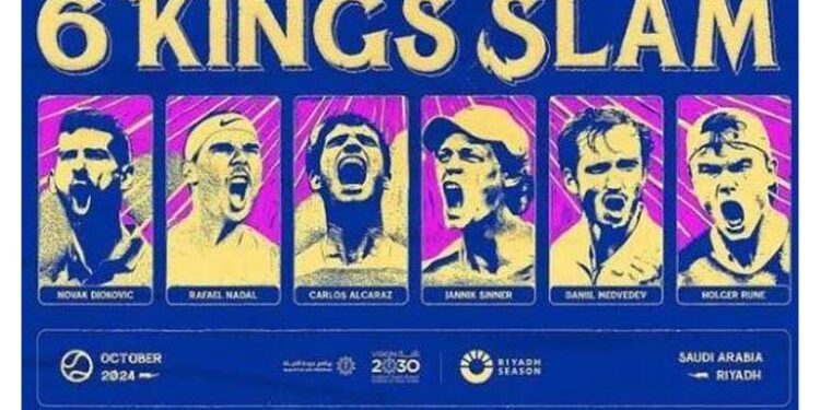 بطولة The 6 Kings Slam .. غدًا أساطير التنس في موسم الرياض بطولة The 6 Kings Slam