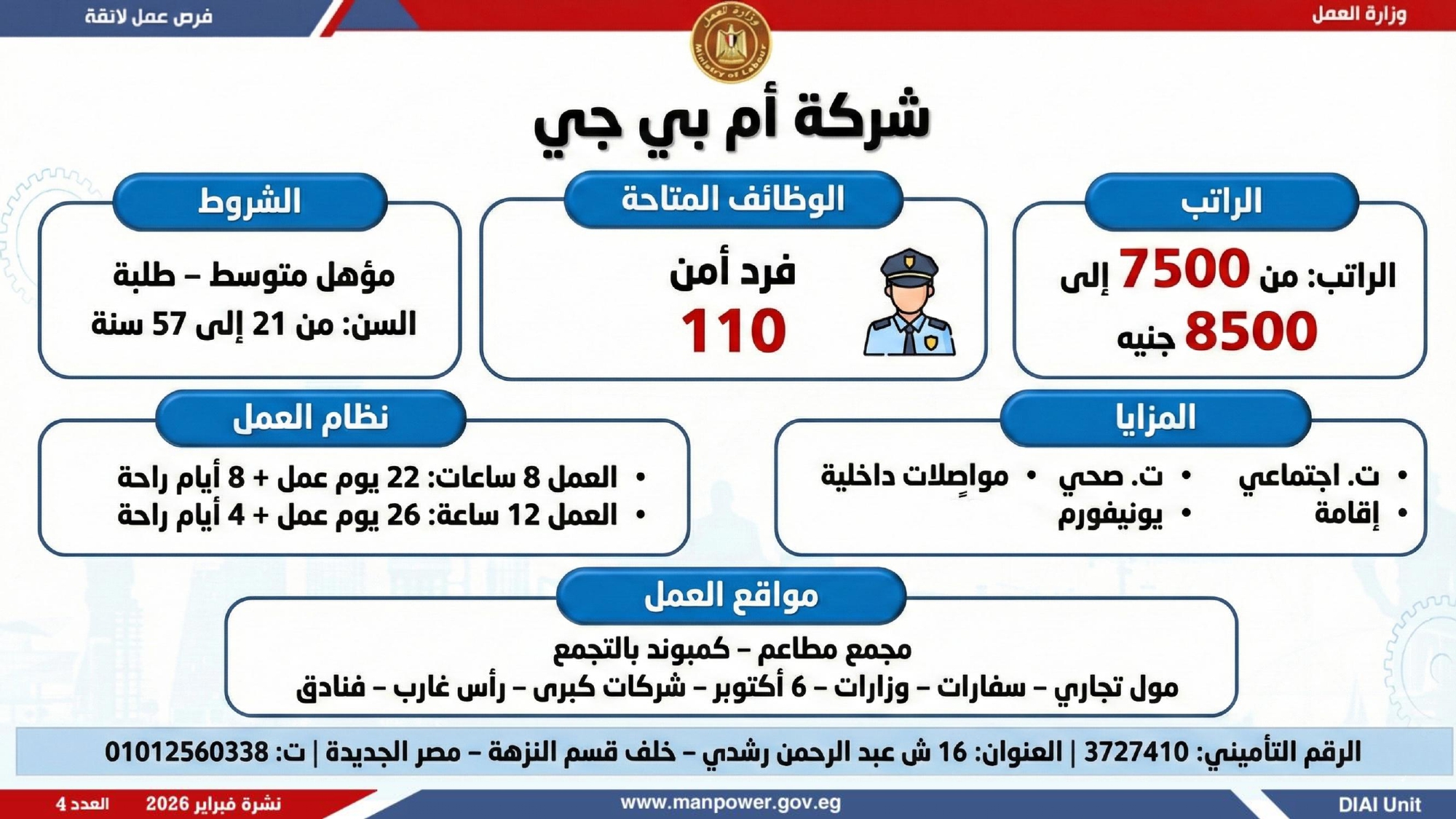 فرص عمل شركات الأمن